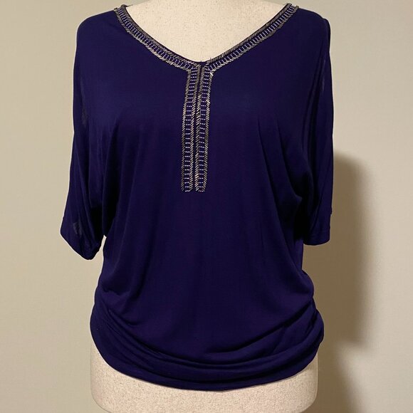 NWT Cable & Gauge Purple Embellished Blouse Size XL - Picture 1 of 8